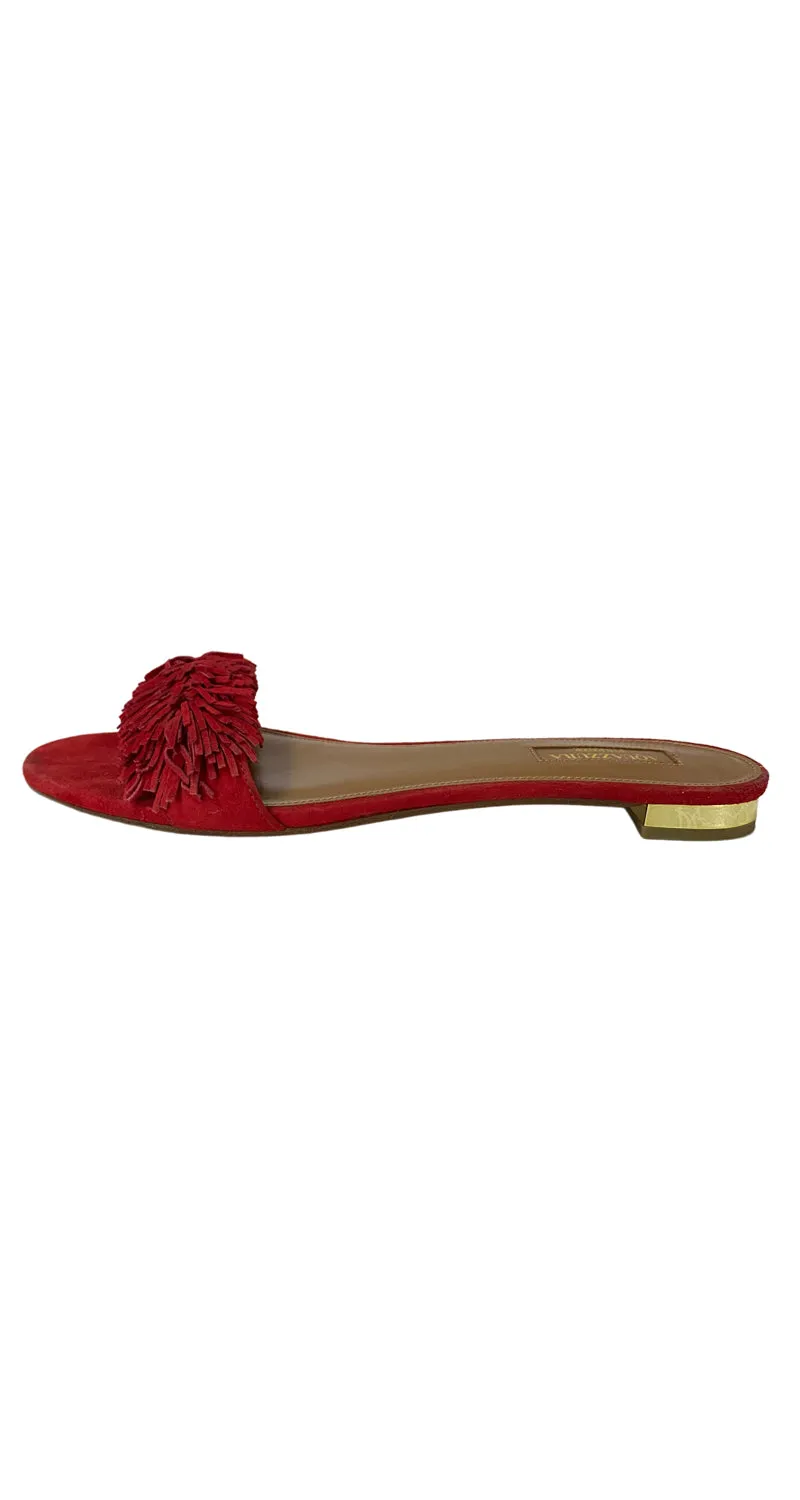 AQUAZZURA Sandalias Rojas Flecos