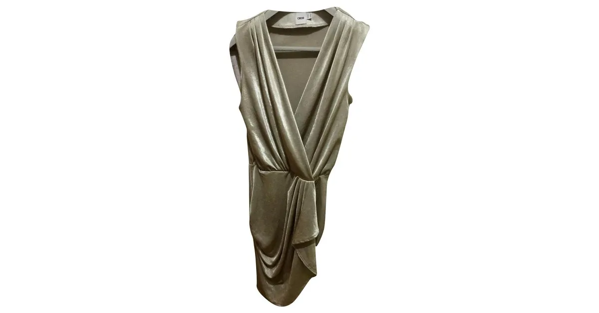 Asos Vestido drapeado metalizado Metálico 