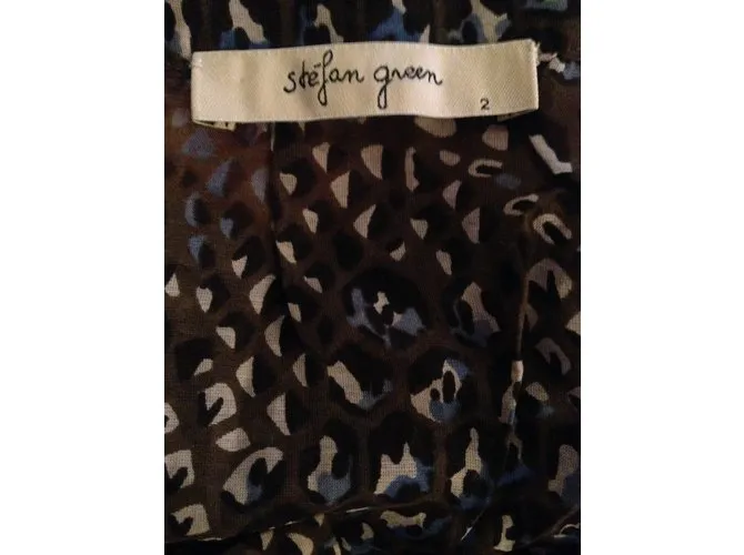 Autre Marque Stefan Green Top Negro Blanco Azul Caqui 