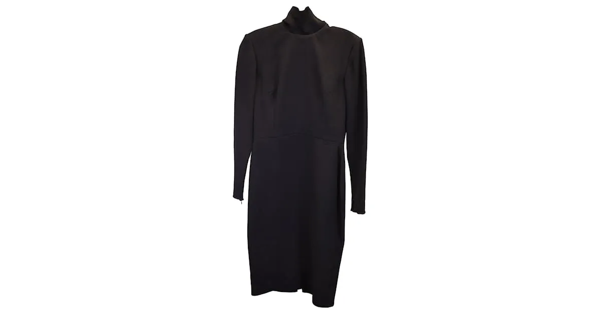 Autre Marque Vestido con cuello simulado de Alex Perry en triacetato negro 