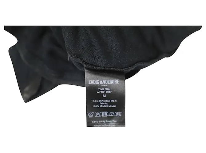 Camiseta negra de modal Tino Foil de Zadig & Voltaire Negro 