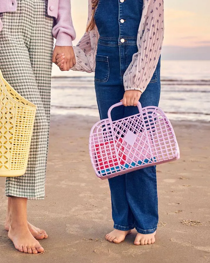 Cesta grande retro en lila-