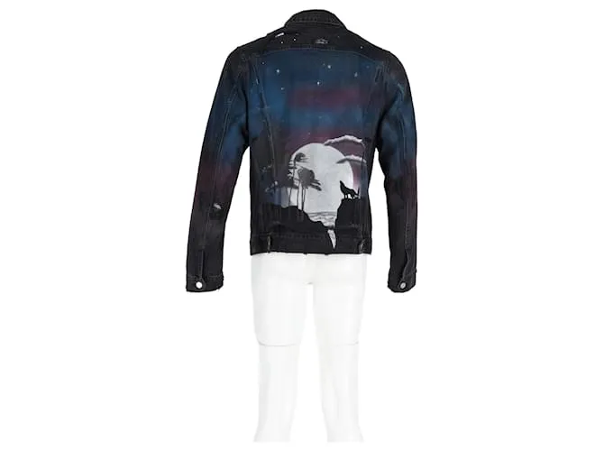 Chaqueta estilo camionero Amiri Airbrush en denim negro 