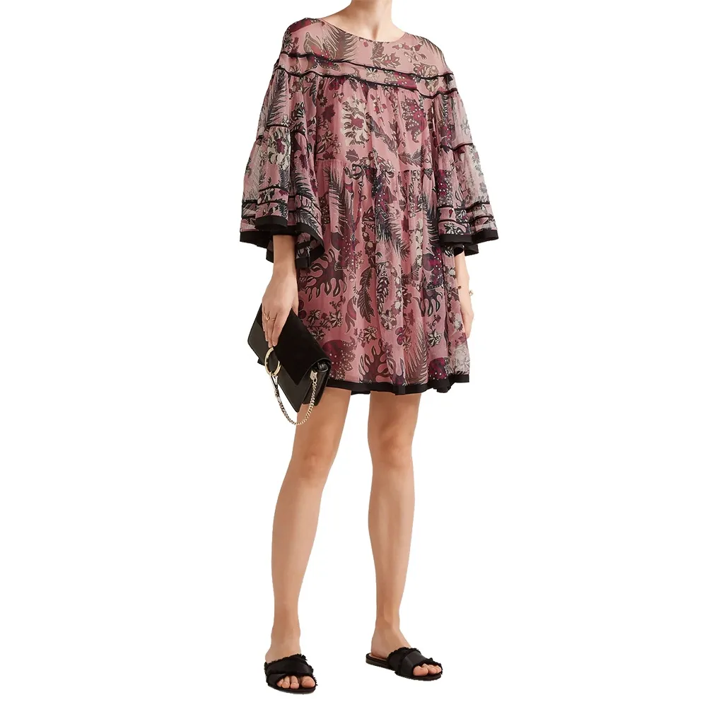 Chloé Vestido Estampado Seda T 38