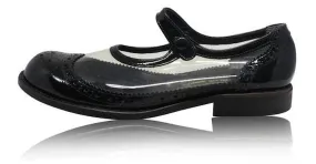 COMME DES GARCONS Derby transparente y charol Negro 