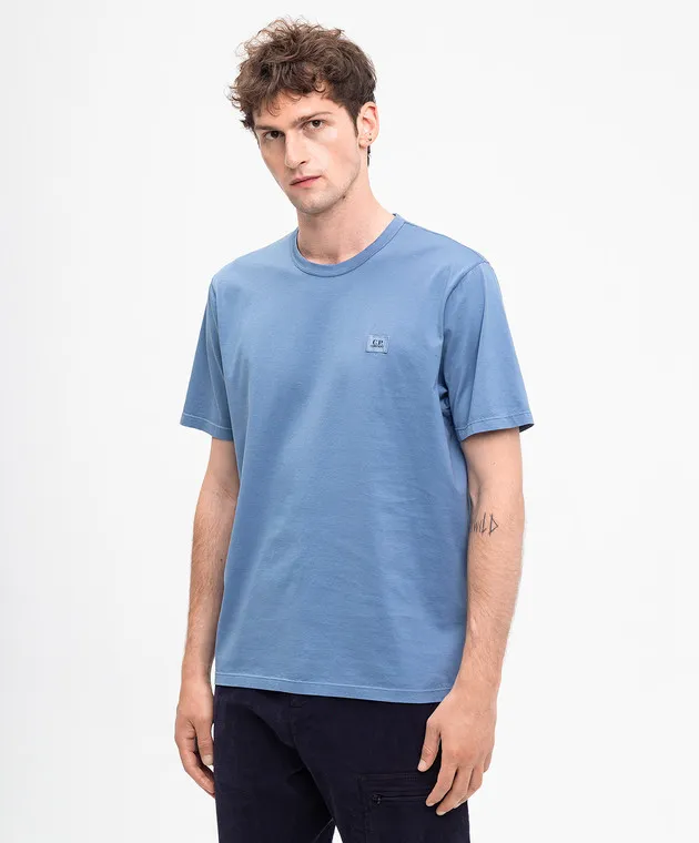 C.P. Company Blue t-shirt with logo patch