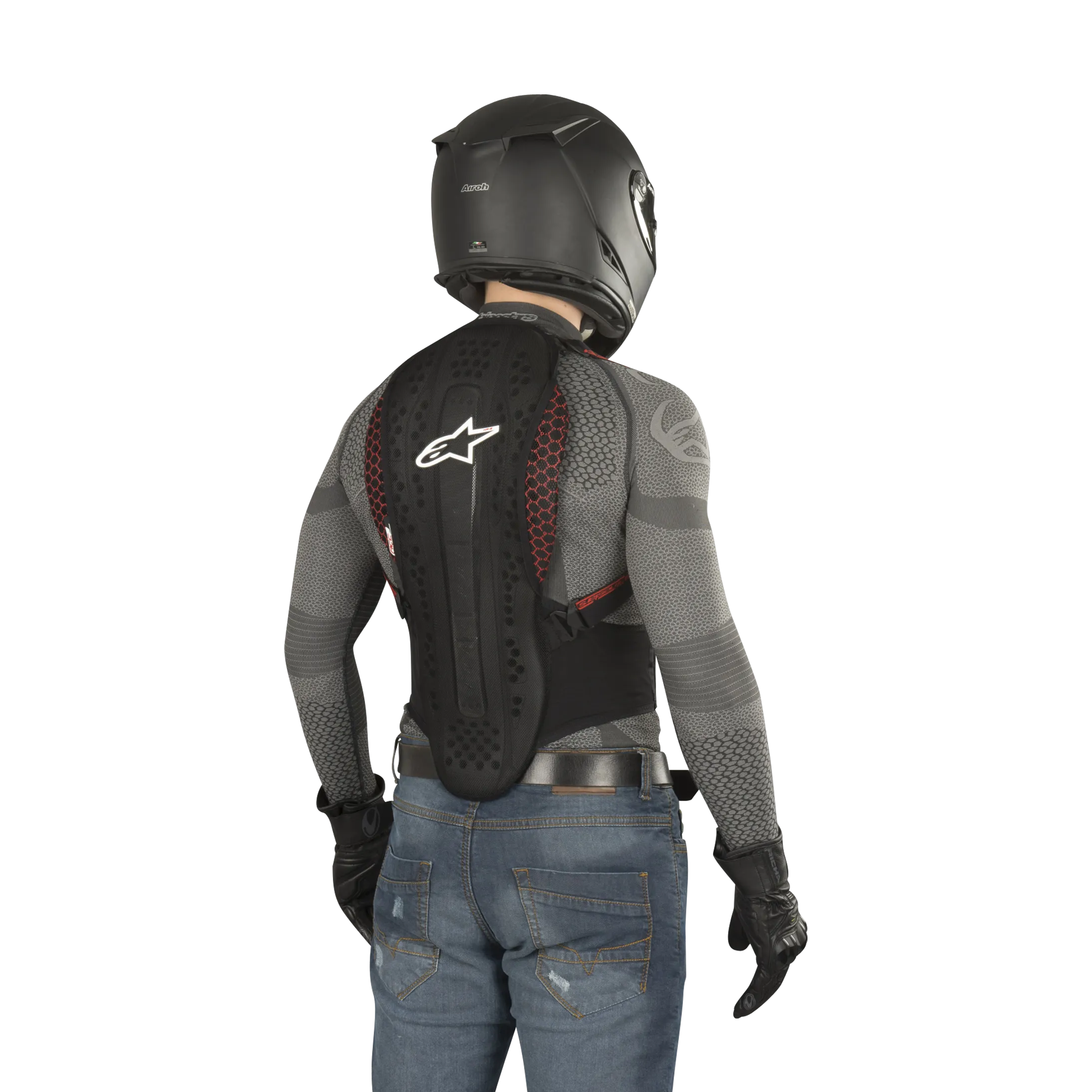 Espaldera Alpinestars Nucleon KR-2 Negro-Ahumado-Rojo