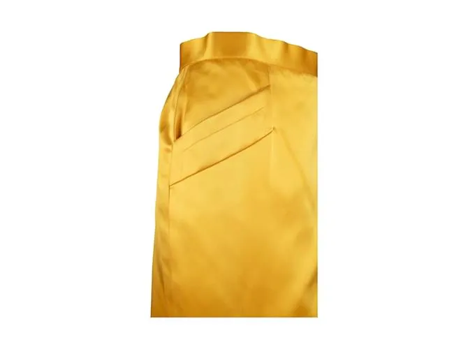Falda de tubo de satén Rive Gauche de Saint Laurent Amarillo 