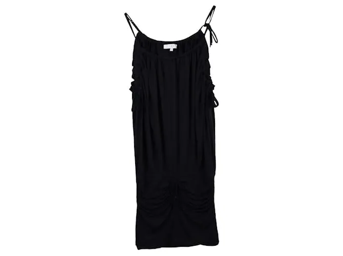 Iro vestido sin mangas drapeado Negro 