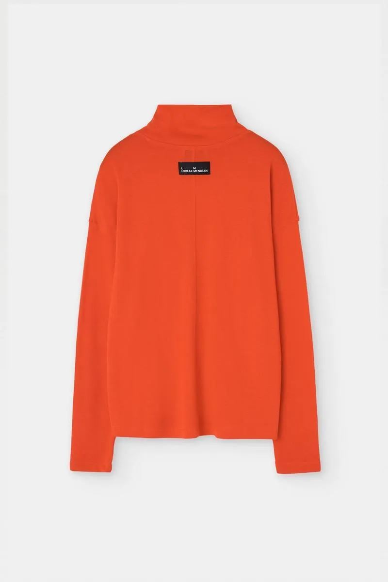LOREAK MENDIAN CAMISETA CON CUELLO ALTO ARTETA NARANJA