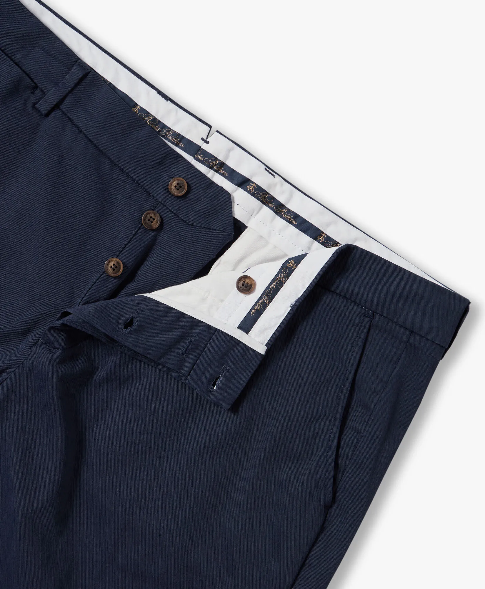 Pantalón chino azul marino de corte amplio en algodón doble retorcido