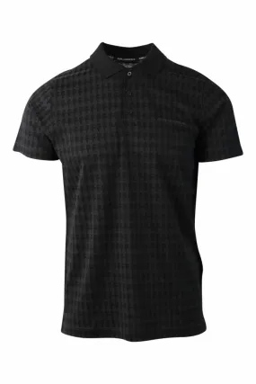 Polo negro all over logo monocromático