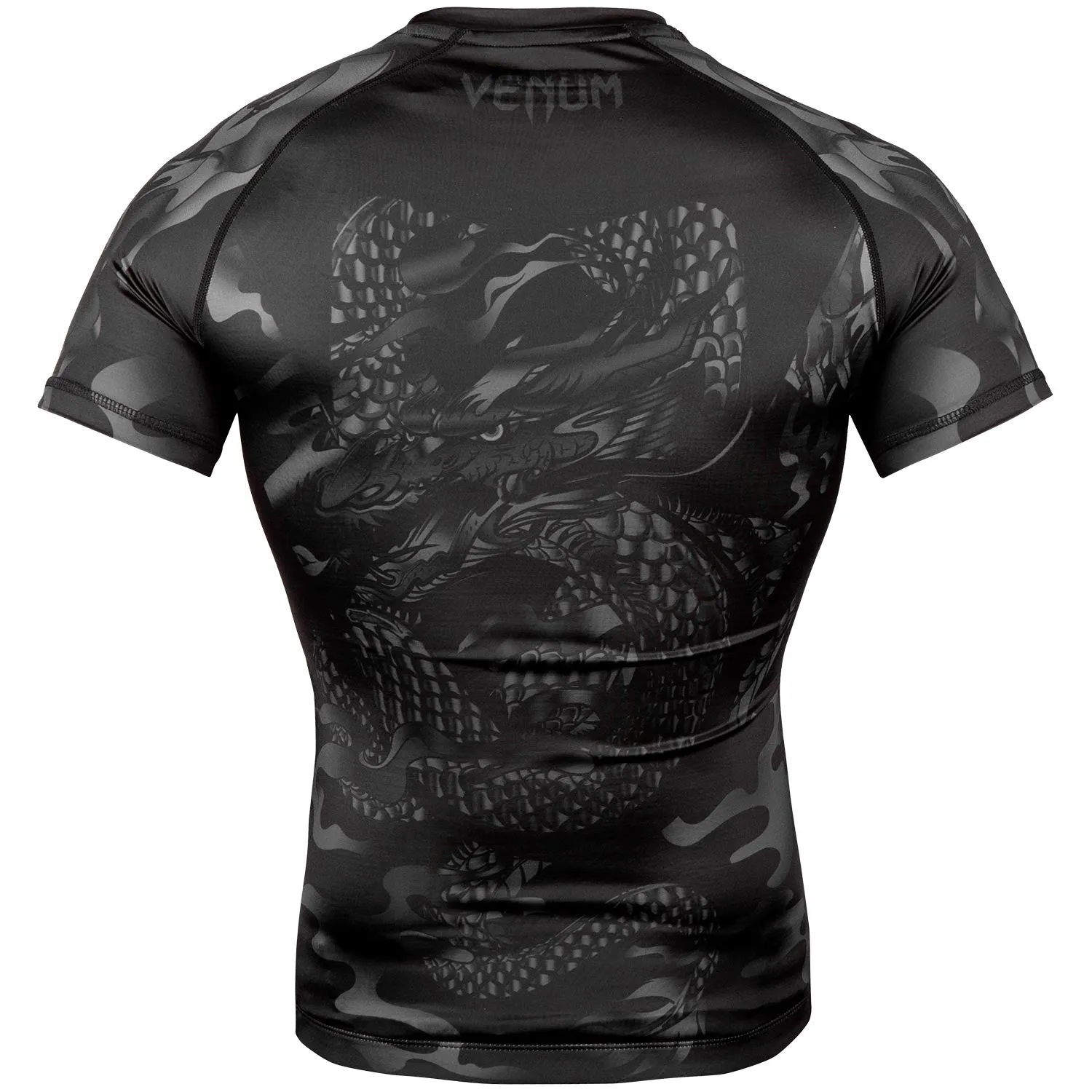 Rashguard Venum Dragon's Flight - Manga Corta - Negro/Negro