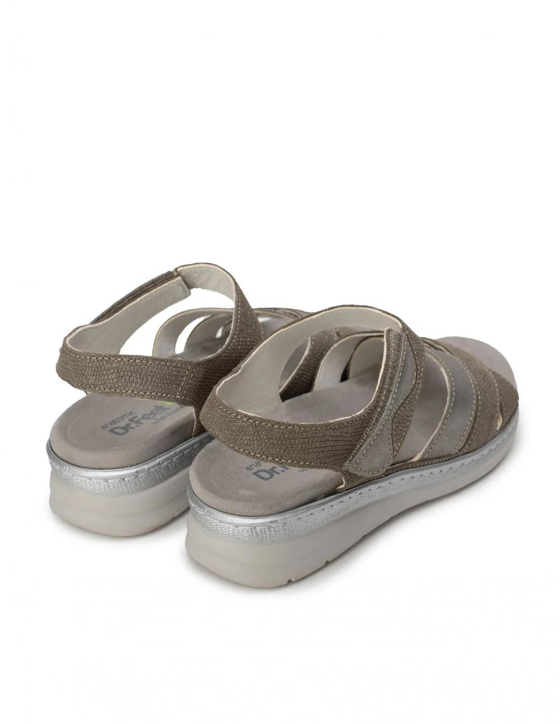 Sandalias Anatómicas Velcro Metalizadas