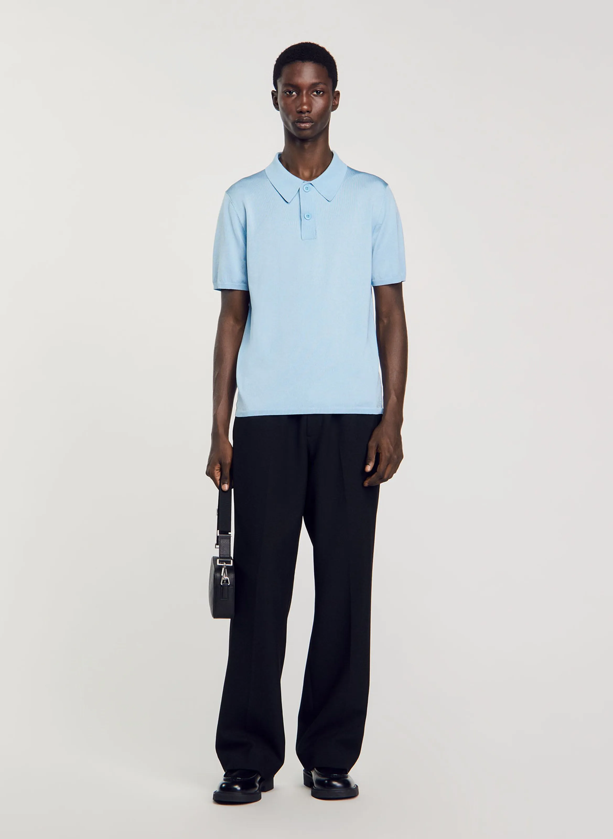 SANDRO Polo de corte regular en azul