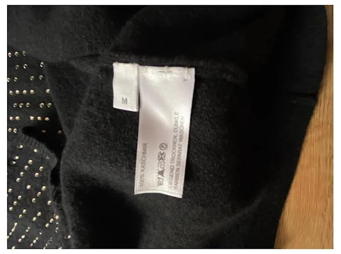 Vestido Eric Bompard de cachemir con pedrería Swarovski Negro 