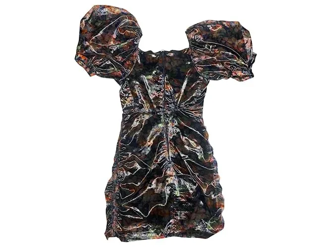 Vestido Isabel Marant con mangas abullonadas en poliéster multicolor Impresión de pitón 