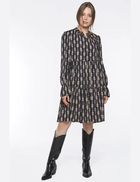 Vestido negro estampado CHOKOLAT