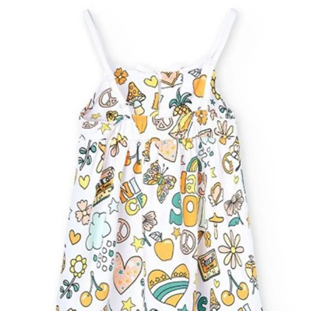 Vestido punto elástico bebé niña Boboli 428127 HIELO CORDONETS