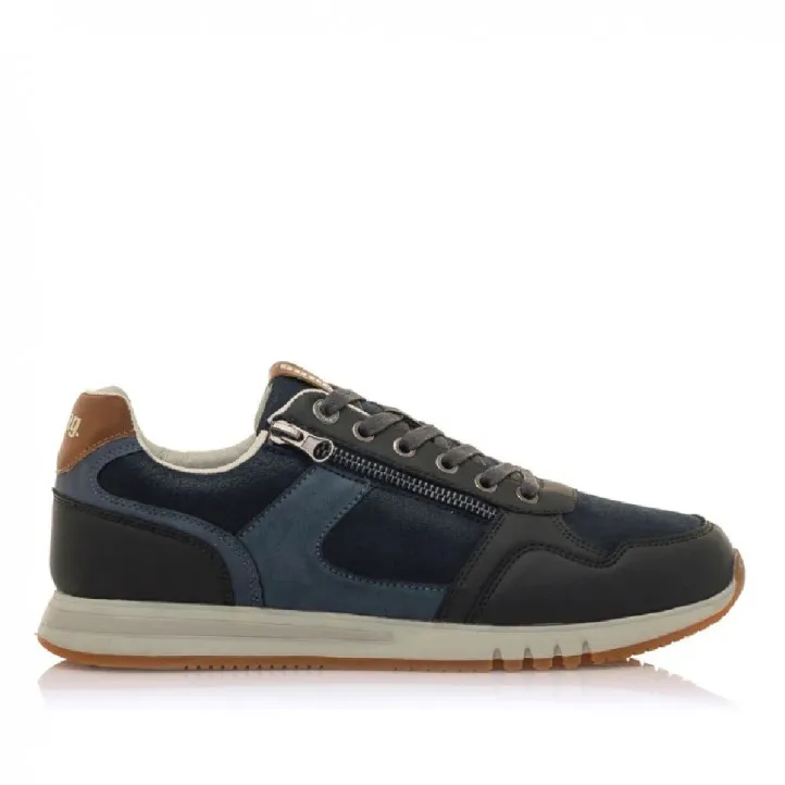 Zapatos sport Mustang 84735 metro azul con cremallera lateral