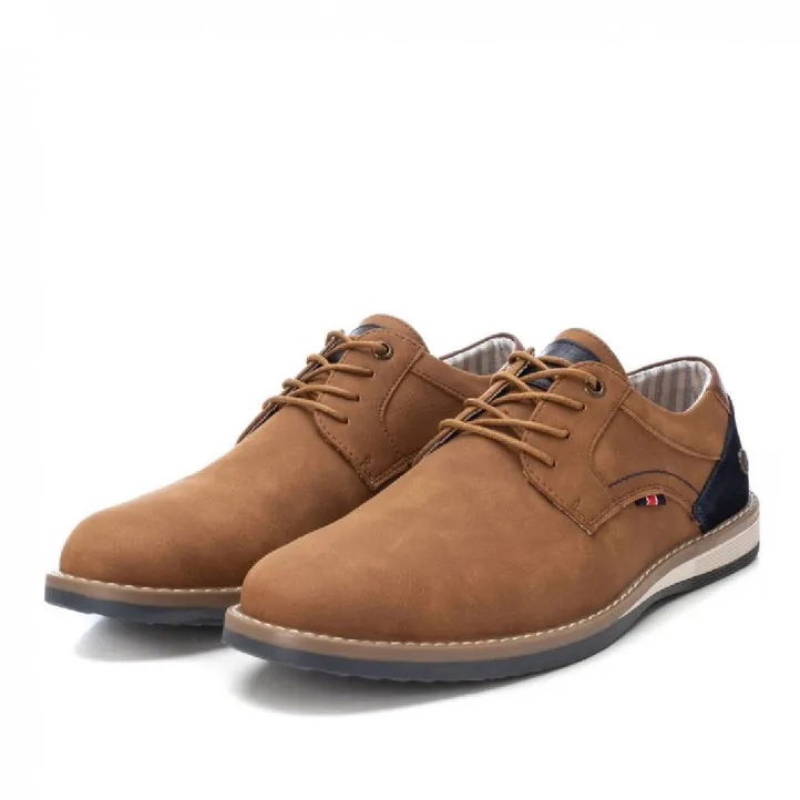 Zapatos vestir Xti camel con panel trasero azul de antelina